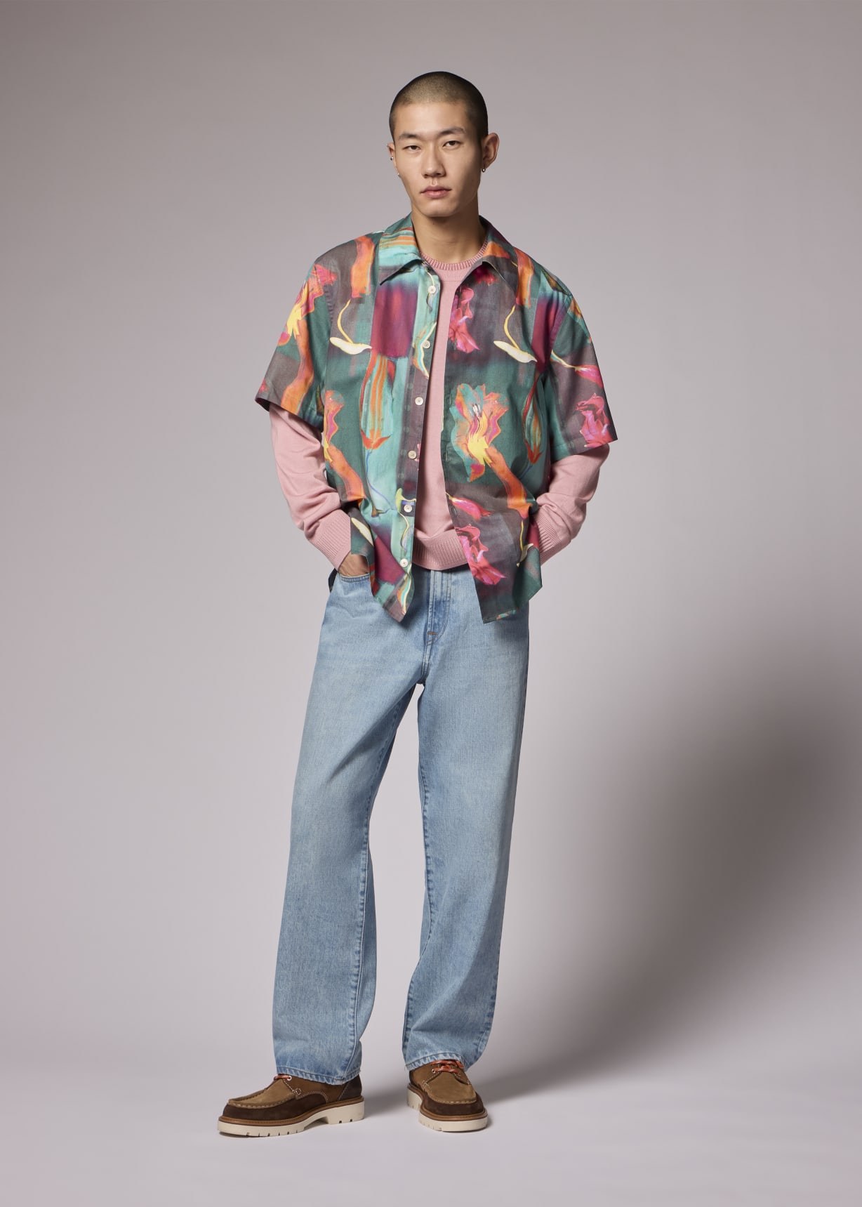 Men's 'Glitch Floral' Print Shirt